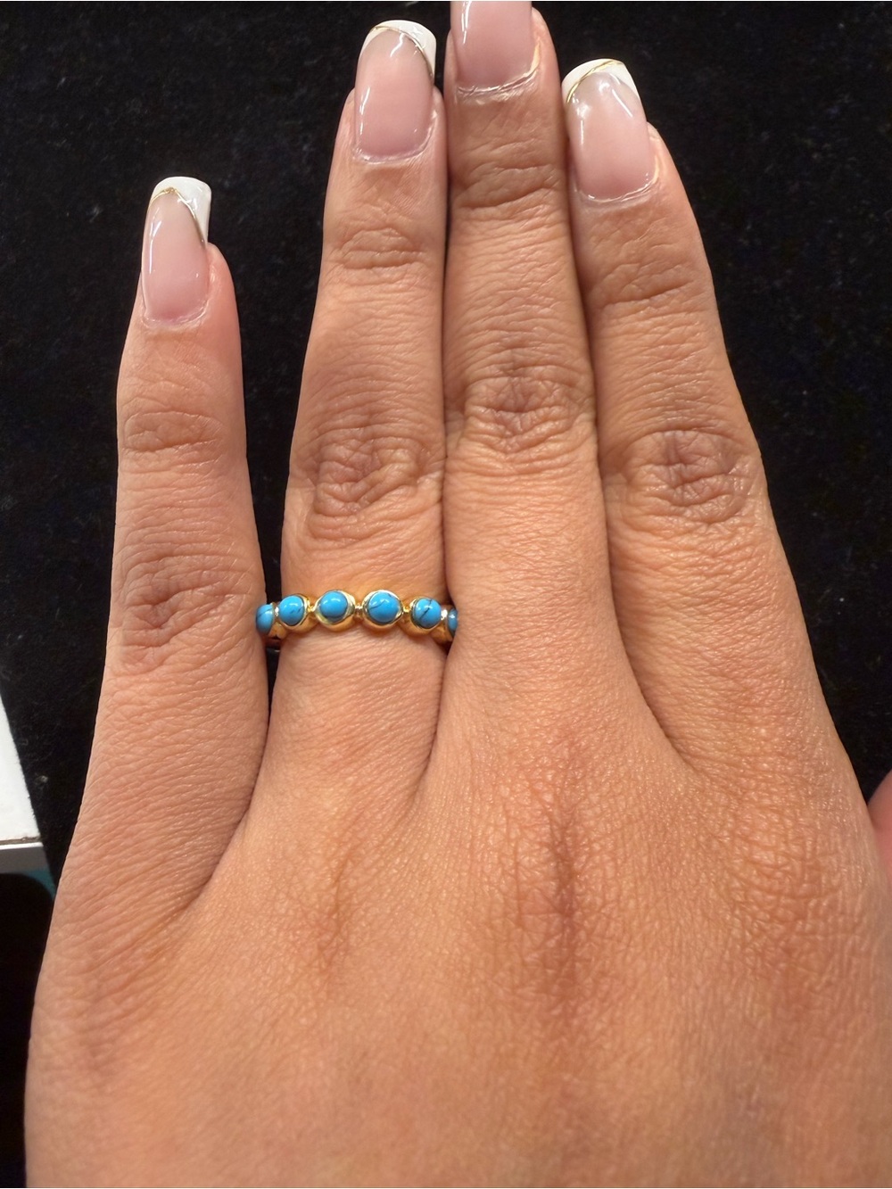 Eternity Band Ring Simulated Turquoise - SZ 7
